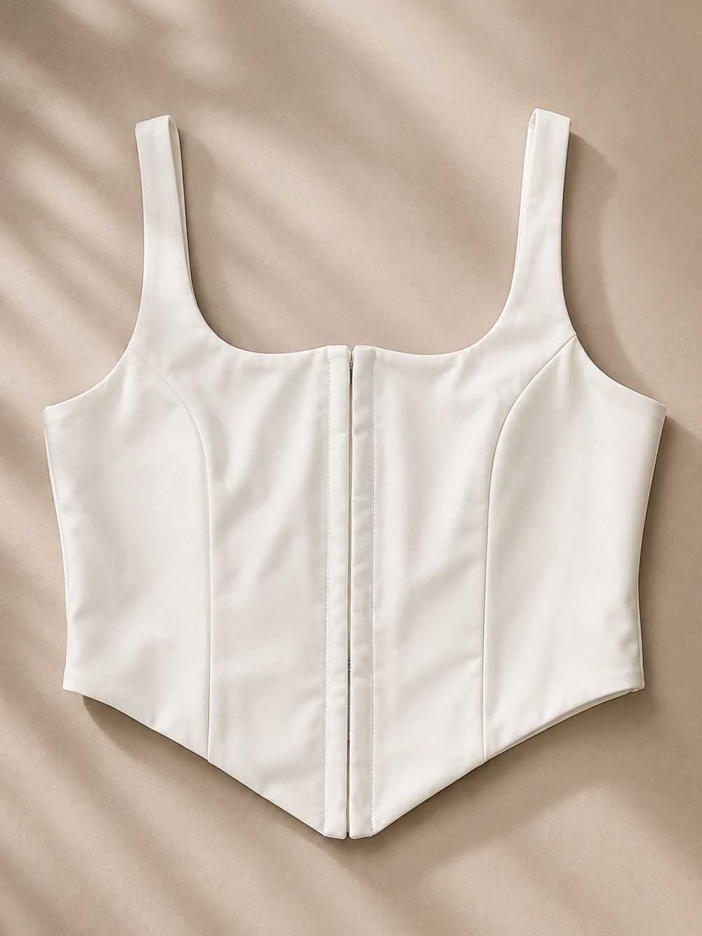 White Corset Top - Structured Flattering Tank